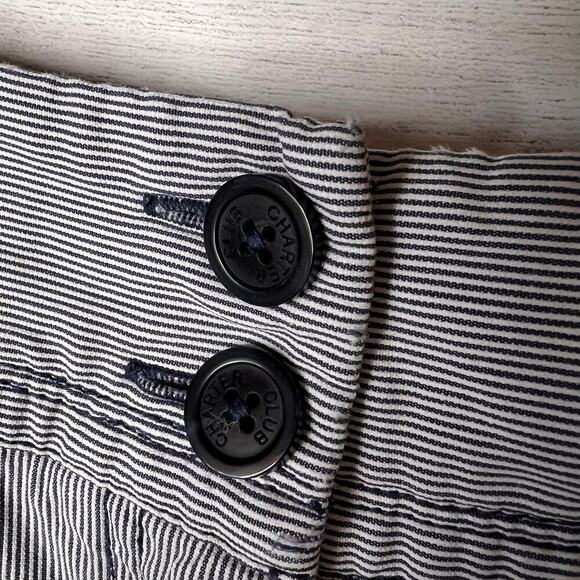 Charter Club Pants Womens Size 18W Blue & White Pinstriped Nautical Classic Fit - Picture 9 of 16